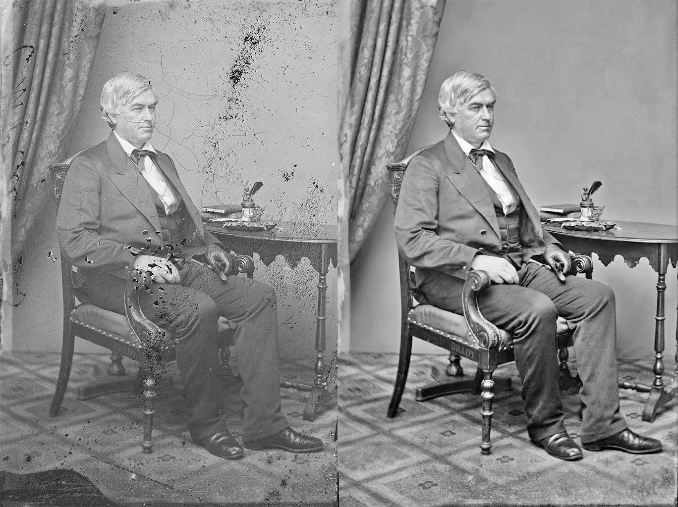 Photo restoration before and after